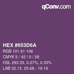 Color code: HEX #653D6A | qconv.com