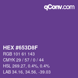 颜色代码: HEX #653D8F | qconv.com