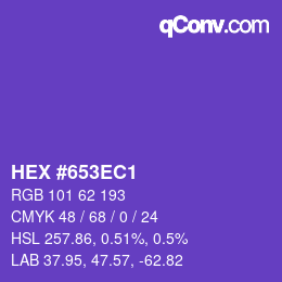 颜色代码: HEX #653EC1 | qconv.com
