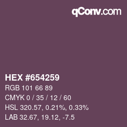 Código de color: HEX #654259 | qconv.com