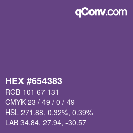 Color code: HEX #654383 | qconv.com