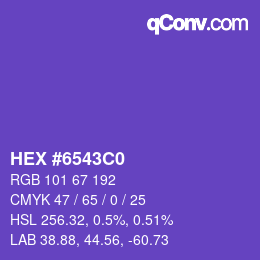 カラーコード: HEX #6543C0 | qconv.com