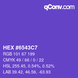 Color code: HEX #6543C7 | qconv.com