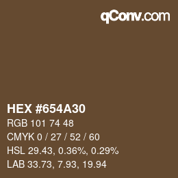 カラーコード: HEX #654A30 | qconv.com