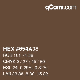 Color code: HEX #654A38 | qconv.com