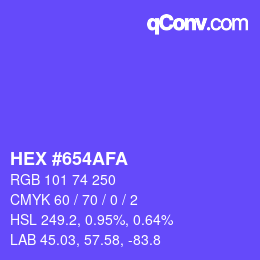 Color code: HEX #654AFA | qconv.com