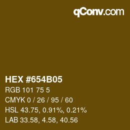 カラーコード: HEX #654B05 | qconv.com