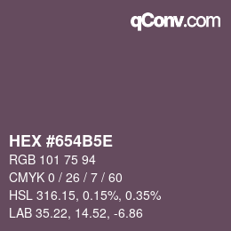 Color code: HEX #654B5E | qconv.com