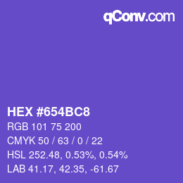 Color code: HEX #654BC8 | qconv.com
