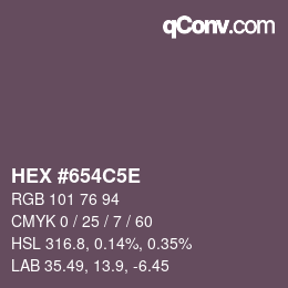 Color code: HEX #654C5E | qconv.com