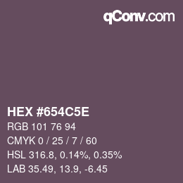 カラーコード: HEX #654C5E | qconv.com