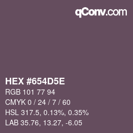 Color code: HEX #654D5E | qconv.com