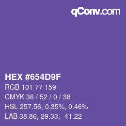 Color code: HEX #654D9F | qconv.com