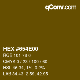 Color code: HEX #654E00 | qconv.com