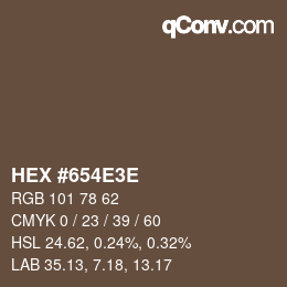 Color code: HEX #654E3E | qconv.com