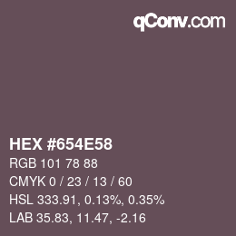 カラーコード: HEX #654E58 | qconv.com