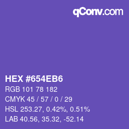 颜色代码: HEX #654EB6 | qconv.com
