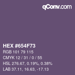 颜色代码: HEX #654F73 | qconv.com