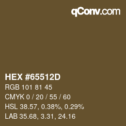 カラーコード: HEX #65512D | qconv.com