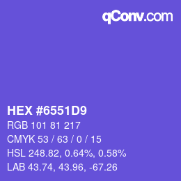 Color code: HEX #6551D9 | qconv.com