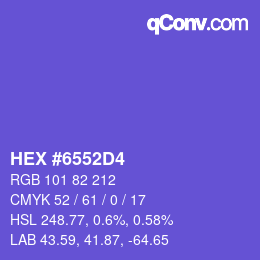 Color code: HEX #6552D4 | qconv.com
