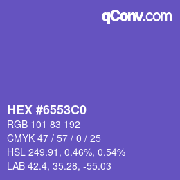 Color code: HEX #6553C0 | qconv.com