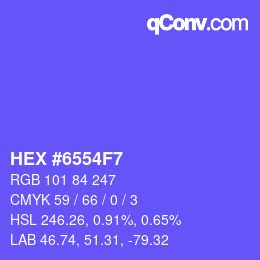 Color code: HEX #6554F7 | qconv.com
