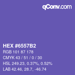 カラーコード: HEX #6557B2 | qconv.com