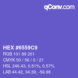Código de color: HEX #6559C9 | qconv.com
