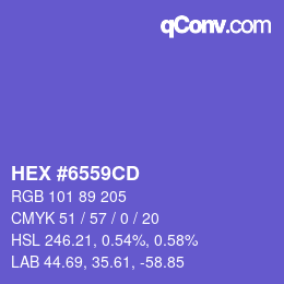 カラーコード: HEX #6559CD | qconv.com