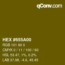 颜色代码: HEX #655A00 | qconv.com