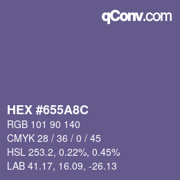 颜色代码: HEX #655A8C | qconv.com