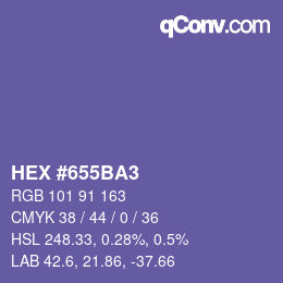 Color code: HEX #655BA3 | qconv.com