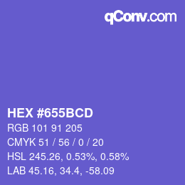 Color code: HEX #655BCD | qconv.com