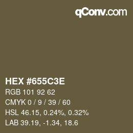 Color code: HEX #655C3E | qconv.com