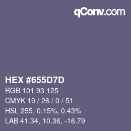 Color code: HEX #655D7D | qconv.com