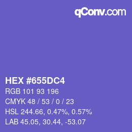 カラーコード: HEX #655DC4 | qconv.com