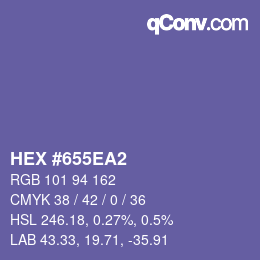 Color code: HEX #655EA2 | qconv.com