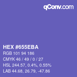 Code couleur: HEX #655EBA | qconv.com