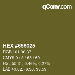 Color code: HEX #656025 | qconv.com