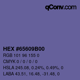 Color code: HEX #65609B00 | qconv.com