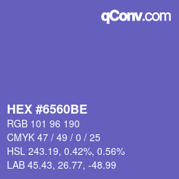 Color code: HEX #6560BE | qconv.com