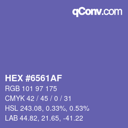 Color code: HEX #6561AF | qconv.com