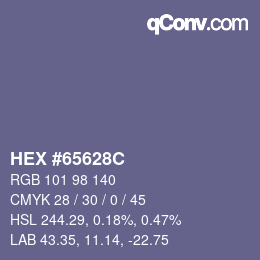 Code couleur: HEX #65628C | qconv.com