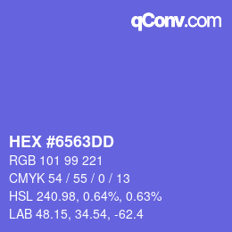 カラーコード: HEX #6563DD | qconv.com
