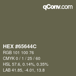 Código de color: HEX #65644C | qconv.com