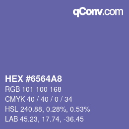 Color code: HEX #6564A8 | qconv.com