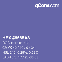 Color code: HEX #6565A8 | qconv.com