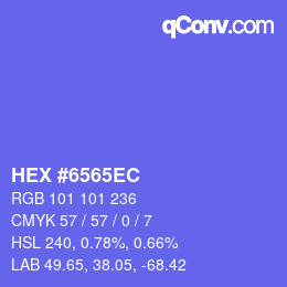 カラーコード: HEX #6565EC | qconv.com