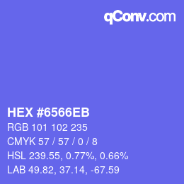 カラーコード: HEX #6566EB | qconv.com